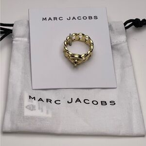 MARC BY MARC JACOBS Goldplated Turnlock Katie Ring - Sz 7 - NWT